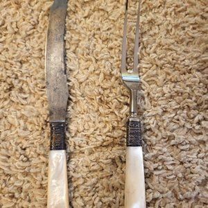 Antique Carving Set- Mother Of Pearl Handles